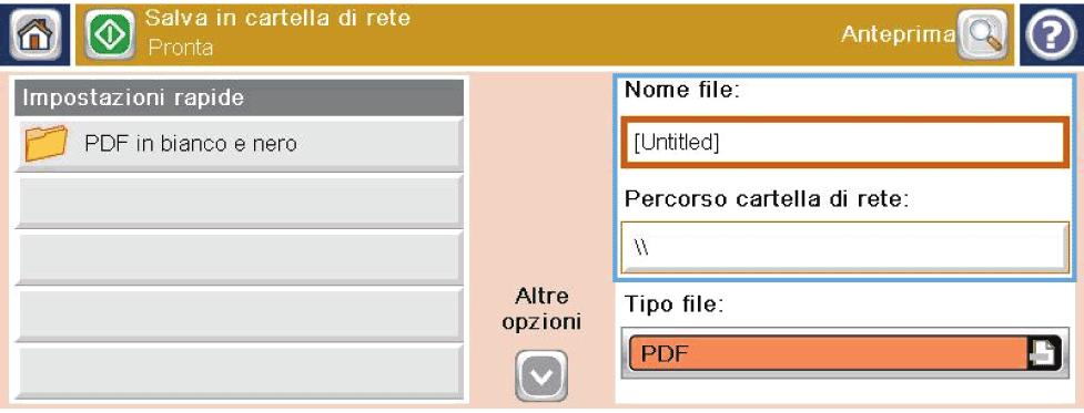 3. Per utilizzare una delle impostazioni di processo predefinite, selezionare un elemento nell'elenco Impostazioni rapide. 4.