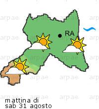 bollettino meteo per la provincia di Ravenna weather forecast for the Ravenna province costa coast Temp MAX 32 C 31 C 27 C 1mm Vento Wind 46km/h 32km/h 54km/h costa coast Temp.
