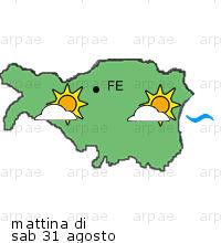 bollettino meteo per la provincia di Ferrara weather forecast for the Ferrara province costa coast Temp MAX 32 C 31 C Vento Wind 27km/h 39km/h costa coast Temp.