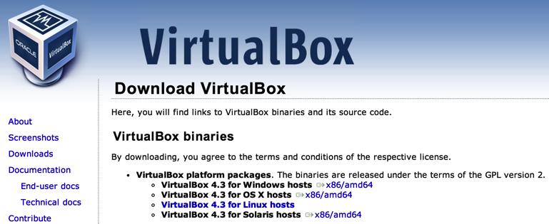 com/ getubuntu/download VirtualBox installato sul