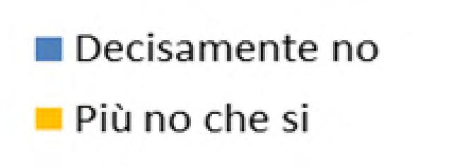 Decisamente no 6,% 0 0,0% 6,% Più no che si 9 5,9% 0 0,0% 9 5,9% Più si che no 08,6% 60,0%,8% Decisamente si 5 50,% 0,0% 7 50,% Totale