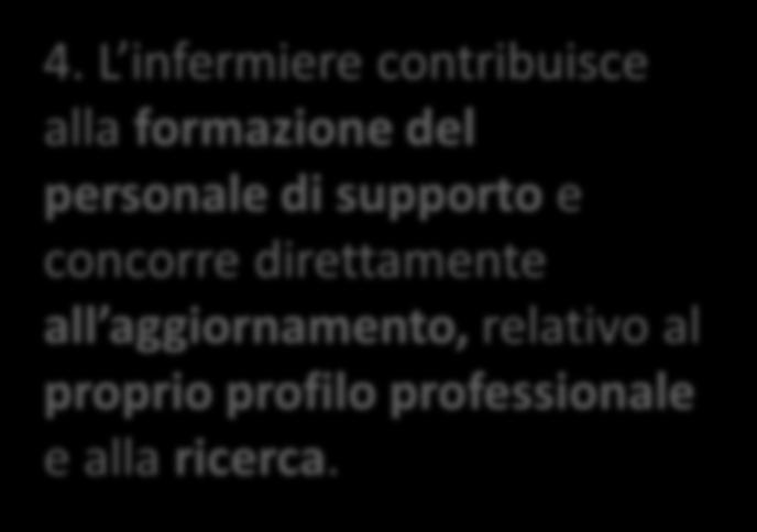 Il comma riconosce all infermiere la funzione didattico-formativa del personale di supporto e la funzione di formatore nell aggiornamento