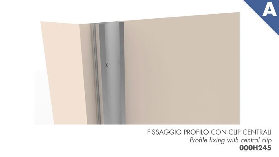 FISSAGGIO PROFILO CON CLIP CENTRALI (opzione A) Profile fixing