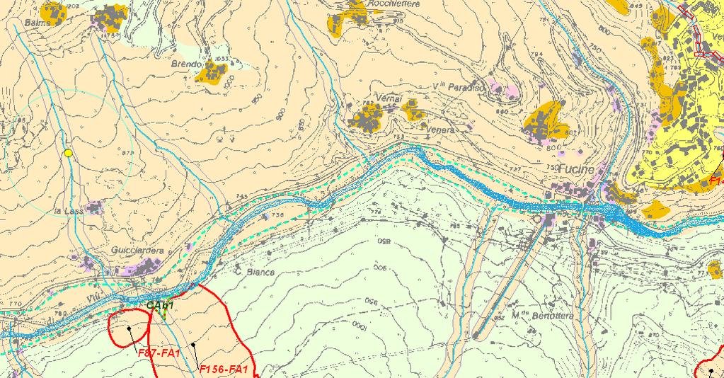 4a 4b 4d 4c 4e 4f 4h 4g 3c 3a 3b Estratto della Carta di sintesi della pericolosità geomorfologica e dell idoneità all utilizzazione urbanistica