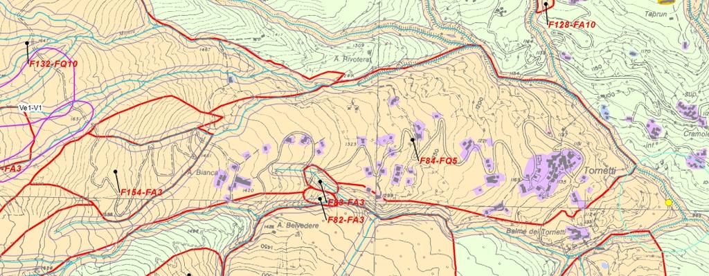 5c 5d 5b 5a Estratto della Carta di sintesi della pericolosità geomorfologica e dell idoneità all utilizzazione urbanistica (TAV 7) Le