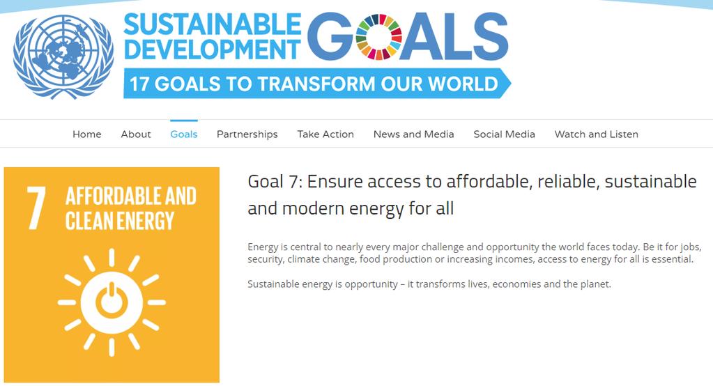 Gli obiettivi ONU 6 L energia sostenibile è un