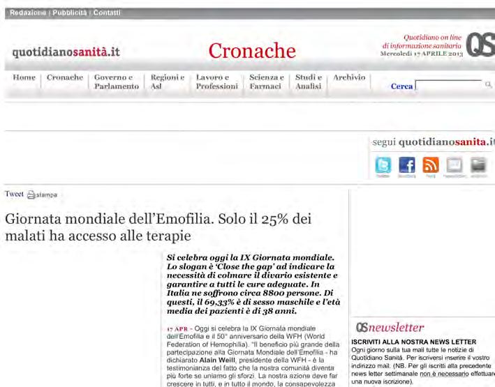Articolo pubblicato sul sito quotidianosanita.it Più : www.alexa.com/siteinfo/quotidianosanita.