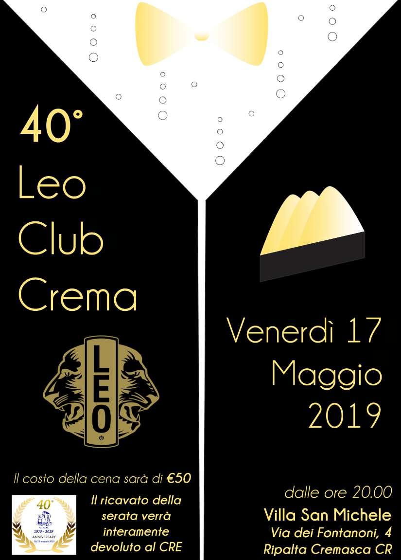 17 MAGGIO 2019 - LEO CLUB CREMA 40 A CHARTER Governatore 2018