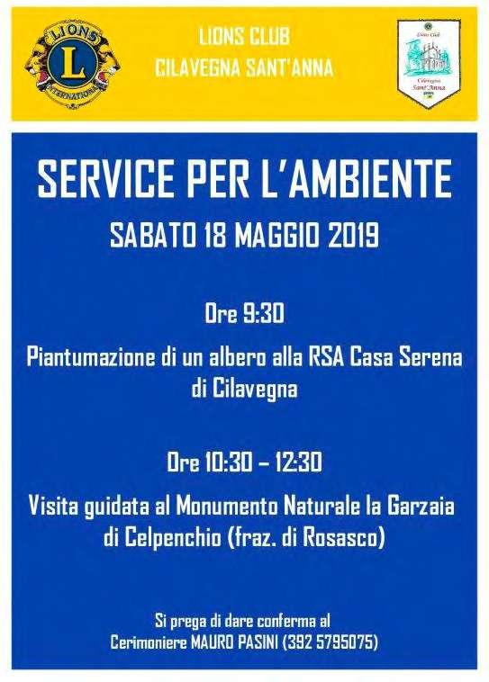 18 MAGGIO 2019 - LC CILAVEGNA SANT ANNA SERVICE PER L AMBIENTE