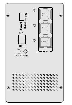 Rev. 01-301207 Pagina 6 di 8 Vista posteriore ed introduzione dei componenti del pannello posteriore Pannello posteriore di UPS standard Interfaccia di comunicazione