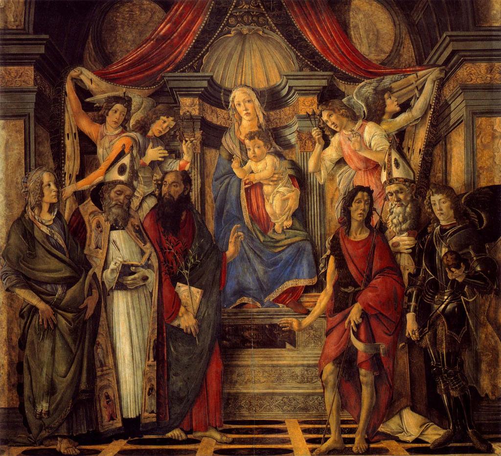 Madonna col Bambino e santi Realizzata per la chiesa di San Barnaba intorno al 1488. Trasferita all'accademia nel 1808. Agli Uffizi nel 1919.