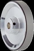 Ruota misuratrice in alluminio con O-Ring (NR70) per albero maschio 10 mm, circonferenza 300 mm