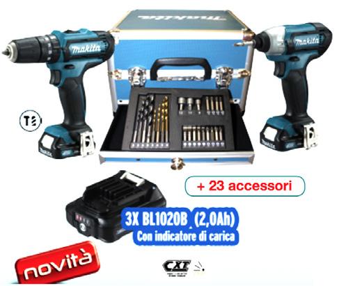 SET AVVITATORI LITIO 10,8V CON VALIGETTA ALLUMINIO E 23 ACCESSORI - Questo KIT permette di avere sempre a disposizione tutti gli accessori per eseguire avvitature e