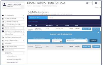 Il menù Dote Scuola funzionalità Note Debito Dote Scuola Rendicontazione e rimborso 1.