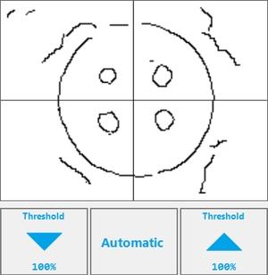 tempo reale l'immagine digitalizzata dell'impronta che verrà utilizzata dal programma per eseguire la misura automatica.