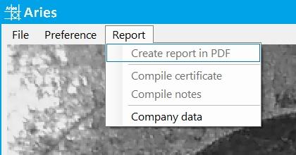 Menu Rapporto Create the report Compile the