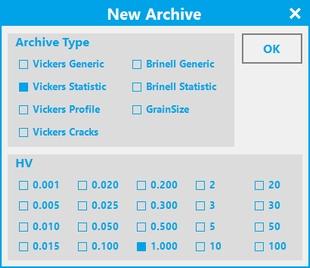 Vickers Statistic Un archivio Vickers Statistico raccoglie una serie di misure eseguite con il parametro Forza uguale per tutte.