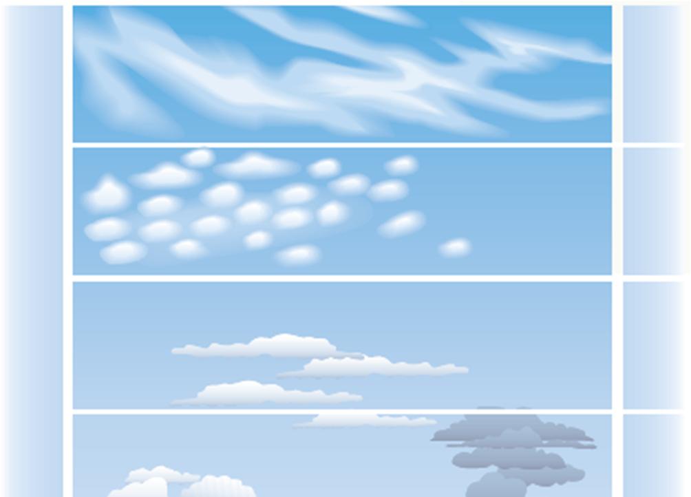 Le nubi Il cirro (cirrocumulo, cirrostrato): è una nuvola alta molto fredda, composta di cristalli di ghiaccio.