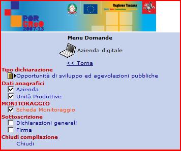 Fig. 10 Nella sezione Scheda Monitoraggio