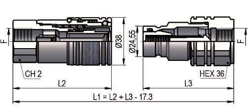 DN30 - BG 5 - ISO 25 BSP 1" DIN 3852-2-X.3025.112 1275 7.3025.113 820 20 NPT 1" ANSI B1.