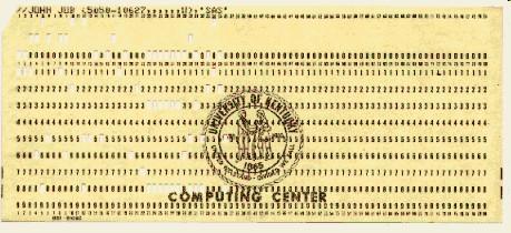 Hollerit 1890: Herman Hollerit, fondatore dell IBM, brevetta l uso delle carte perforate (dimensione: 9 cm x 21.5 cm) per automatizzare la tabulazione dei dati di un censimento.
