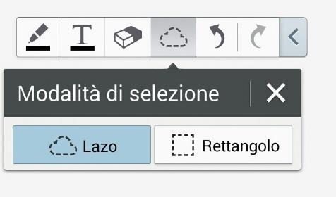 Un ulteriore funzione di S-Note, è quella di selezione, la quale