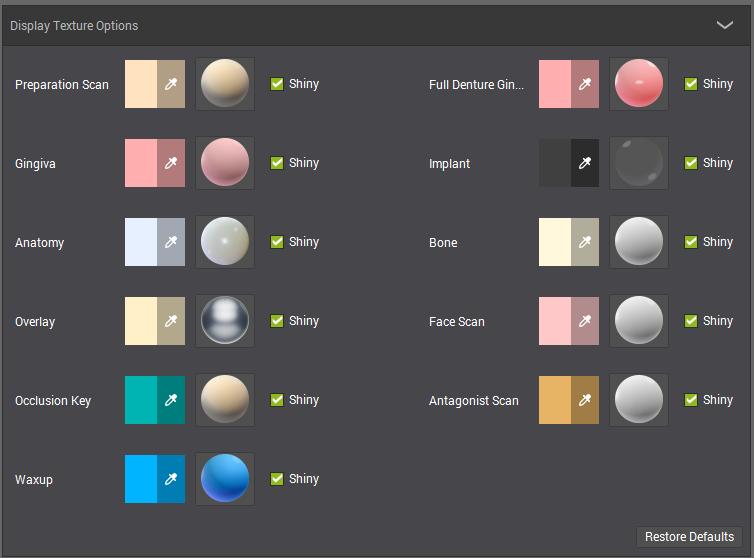 1.6 Colorazione e tessitura definiti dall'utente L'utente di CARES può modificare il colore e la tessitura per tutte le mesh disponibili utilizzando il menu User Preferences (preferenze utente) Il