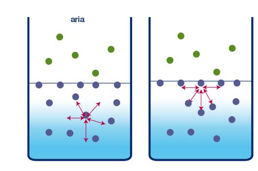 La tensione superficiale Tra le molecole interne di un liquido si esercitano forze di attrazione reciproca dirette in tutte le direzioni.