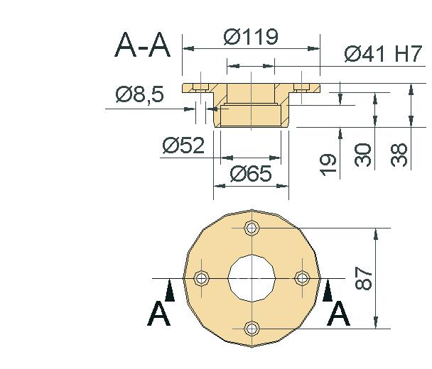 15 Codice 7034 Distanziale porta cuscinetto Da utilizzare con flangia