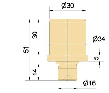 Acciaio zincato Il punto con Ø 16 deve essere tornito dopo essere stato montati sul tubo 69 Codice 7552 Mozzo folle 50