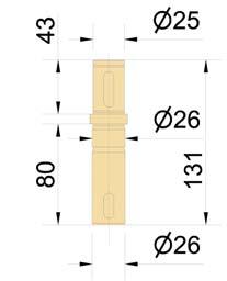 76 Codice 7560 Albero mozzo traino 95 I 40 FR Acciaio I punti con Ø 26 e Ø 20 devono essere torniti dopo essere stati montati sul tubo rullo codice 8501 Vedi Applicazione /f 77 Codice 7561 Albero