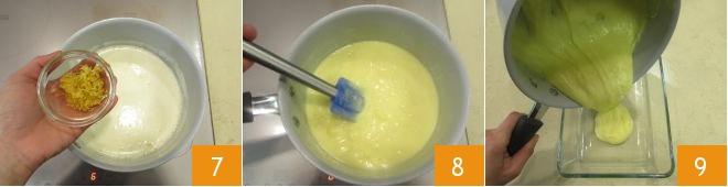 Amido di mais (maizena) 35 g Latte intero 15 g Scorza di limone 2 Aggiungete anche la scorza grattugiata dei 2 limoni (7) e continuate a mescolare fino a che non si sarà addensata (8).