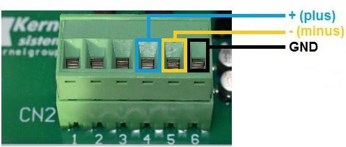 2.6 Connettore : CN2 Sul connettore CN2 è presente una porta seriale RS485 suddivisa in 3 fili : più, meno e GND. È necessario collegare questi tre fili al convertitore USB / RS485.