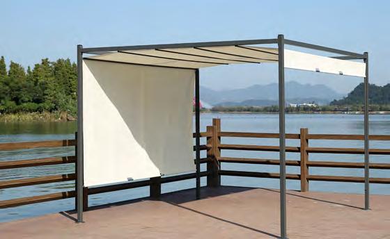 Arredo giardino FINO AL 30 GIUGNO 2019 Gazebo PONTAL Struttura in acciaio verniciato colore grigio antracite Copertura tetto/parete scorrevole