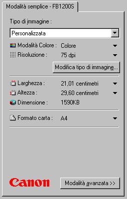 capitolo 6 Che cosa appare a video? Finestra principale Modalità semplice Nella Modalità semplice, solo la scheda Modalità semplice è disponibile nella finestra principale.