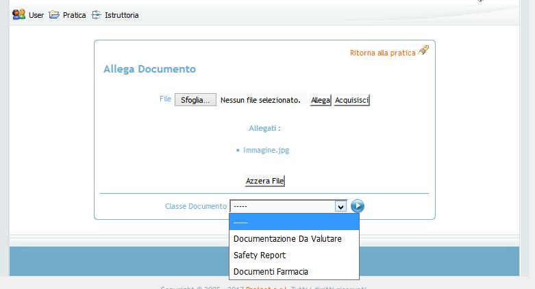 tempo se il file è di grandi dimensioni, al termine mostra una tendina con le classi