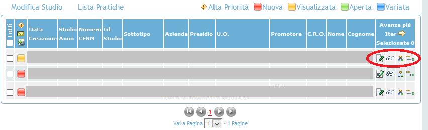 Visualizza Iter e Avanza La funzione di Modifica permette di inserire nuova documentazione. La funzione Visualizza mostra tutte le informazioni dei folder dei dettagli ed i documenti.