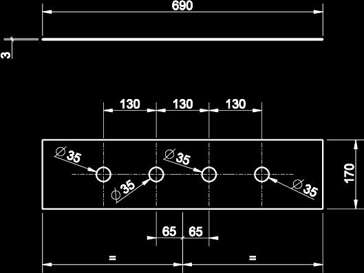 Three-hole finishing plate for mounting