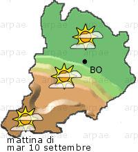 bollettino meteo per la provincia di Bologna weather forecast for the Bologna province Temp MAX 26 C 20 C Vento Wind 32km/h 26km/h Temp MAX 26 C 21 C Vento Wind 21km/h 21km/h Temp MAX 27 C 23