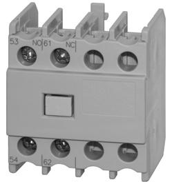 Prodotti aggiuntivi Moduli contatti ausiliari Corrente nominale di esercizio Montaggio e commenti Contatti datto per C15 C15 C1 Contattori 230 V 400 V 690 V Codice modello N NC Tipo 3 2 10 Frontale,