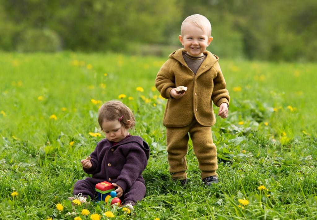 lilla mélange Giacche per bambini, con bottoni in legno Tg.