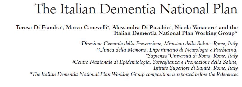 L' AUSL di MODENA recepisce le indicazioni del nuovo progetto regionale demenze (DGR 990/2016