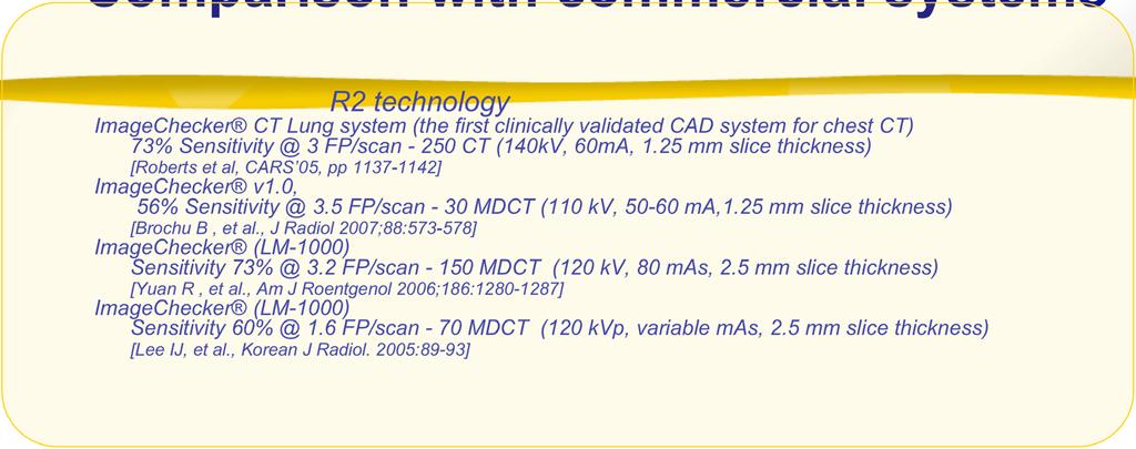 Comparison with commercial systems 1.0 A.