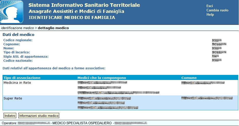 Dettaglio medico Una volta effettuata la ricerca, l utente potrà visualizzare i dati di dettaglio del medico e, se il