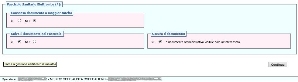 Figura 67 Nell'ultima sezione della schermata Fascicolo Sanitario Elettronico (riportata nella figura precedente) è data la possibilità di alimentare il Fascicolo Sanitario Elettronico (previo