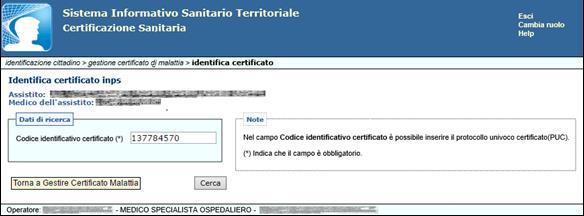 4.3.3 Identifica/Annulla Certificato Questa funzionalità permette di ricercare un certificato ed annullarlo.