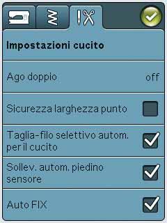 IMPOSTAZIONI CUCITO doppio.