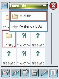 COME SFOGLIARE IL FILE MANAGER Quando il File Manager è aperto è possibile raggiungere la Cartella VISTA ELENCO della cartella corrente elencati in ordine alfabetico. Per vista miniature.