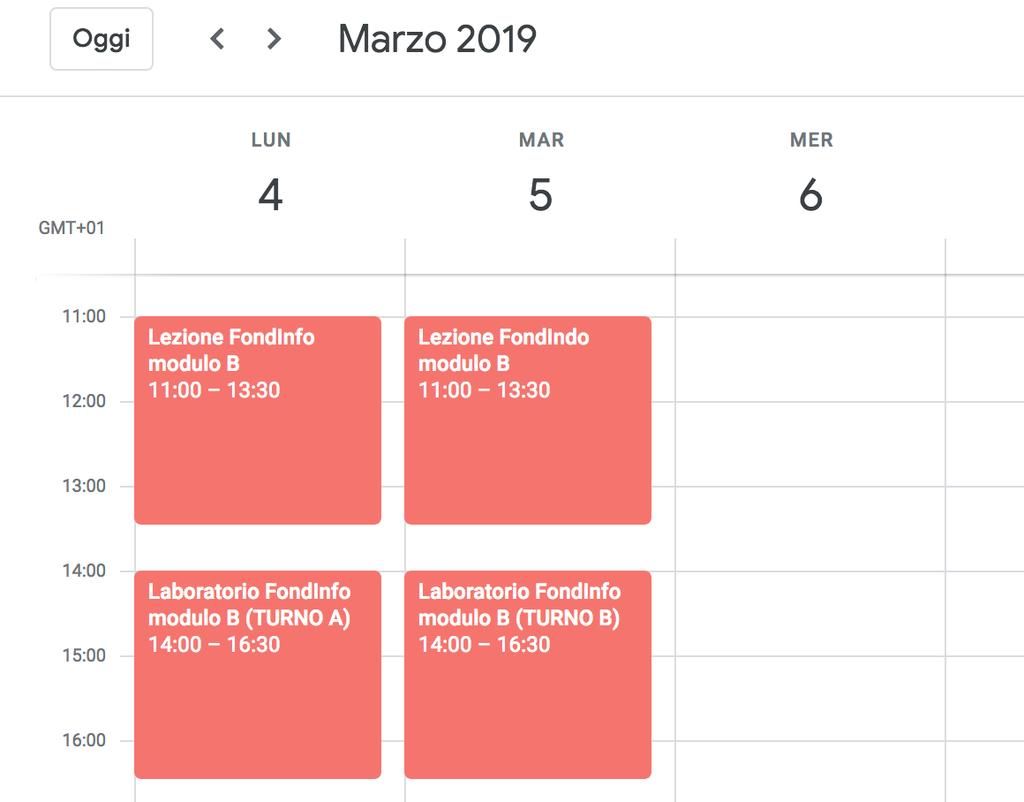 Fondamenti di Informatica e Laboratorio per iscriversi a uno dei turni di Laboratorio,