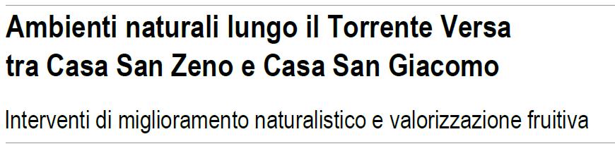 PRESENTAZIONE DEL PROGETTO E DEI LAVORI IN ATTO Stradellla 13 aprile